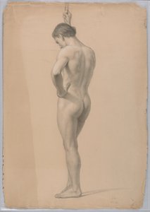 Zeichnung, Männlicher Akt stehend, November 1866 von Daniel Huntington
