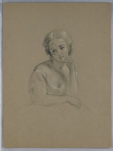 Zeichnung, Mögliche Studie für "Marth", 1860 von Daniel Huntington