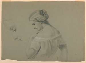 Zeichnung, Profil eines Frauenkopfes, 1840–70 von Daniel Huntington