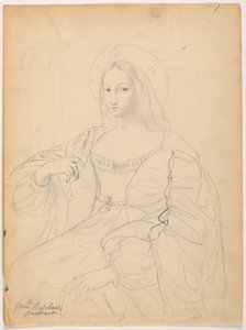 Sitzende Figur im Hofkleid nach Raphaels Porträt Jeanne D