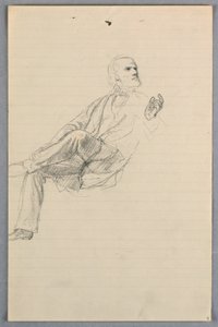 Zeichnung, Studie für "Wissenschaftliche Gruppe", 1858 von Daniel Huntington