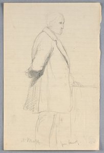 Zeichnung, Studie für "Wissenschaftliche Gruppe", 1858 von Daniel Huntington