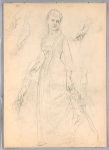 Zeichnung, Studie für "Titian zeigt, 1872" von Daniel Huntington