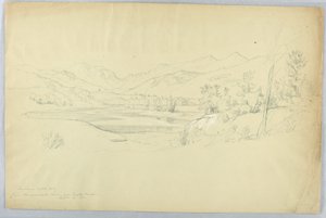 Franconia Notch vom Pemigewasset River in der Nähe des Grafton House