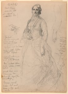 Mrs. Rutherford B. Hayes stehend, Studien von Arm und Händen