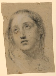 Studie des Kopfes für "Frühe christliche Gefangene" von Daniel Huntington