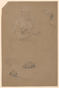 Studie einer Frau für "Philosophie und christliche Kunst" von Daniel Huntington