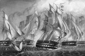 Sir Charles Napiers Sieg vor Kap St. Vincent, 5. Juli 1833, um 1857 von Daniel John Pound