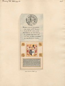 Denkmal für Thomas Lant und Robert Harington aus der Kirche von Hornsey von Daniel Lysons