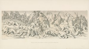 Harold, vor dem Standard von England, wird von einem fallenden Pfeil durchbohrt von Daniel Maclise