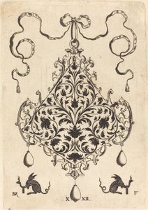 Großer Anhänger, Ornamentales Laubdesign
