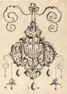 Riemenwerk-Anhänger mit zwei Adlern als Ohrringe links und rechts