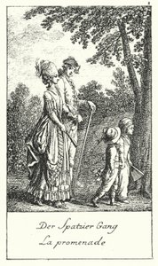 Der Spaziergang (Gravur) von Daniel Nikolaus (after) Chodowiecki