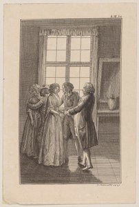 Blatt 3 zu Ewalds Schauspiel "Harlekin Patriot" von Daniel Nikolaus Chodowiecki