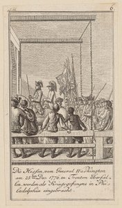 Blatt 6 der Folge zum Aufsatz „Die Geschichte der Revolution von Nord-America“, von M. C. Sprengel. von Daniel Nikolaus Chodowiecki