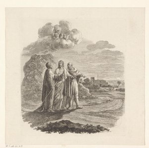 Cleopas und Petrus treffen Christus auf dem Weg nach Emmaus von Daniel Nikolaus Chodowiecki