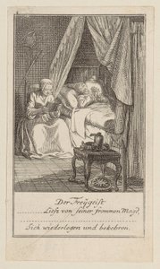 Freigeist, Blatt 8 der "12 Blätter zu Gellerts Fabeln" von Daniel Nikolaus Chodowiecki