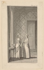 Hanne und Mariane in Weisses Lustspiel "Der Neid bringt sich selbst um sein Brot" von Daniel Nikolaus Chodowiecki