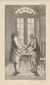 Herr v. G. gibt dem Alten die Hand