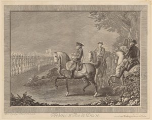 König Friedrich II. von Preußen, Wachtparade in Potsdam von Daniel Nikolaus Chodowiecki