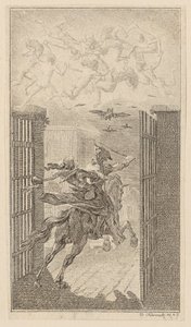 Lenore, Blatt 3 aus der ersten Ausgabe der "Gedichte von Gottfried August Bürger" von Daniel Nikolaus Chodowiecki