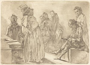 Party mit sechs Damen und dem Künstler von Daniel Nikolaus Chodowiecki