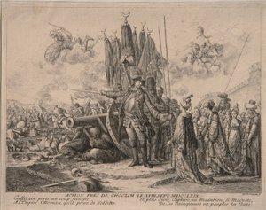Prinz Alexander Mikhaylovich Golitsyn bei der Belagerung der Festung Khotyn 1769, 1769 von Daniel Nikolaus Chodowiecki