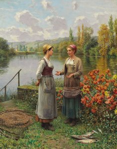 Zwei Frauen in einer Landschaft
