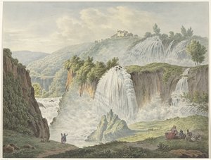 Ansicht der Wasserfälle von Tivoli von Daniël Dupré