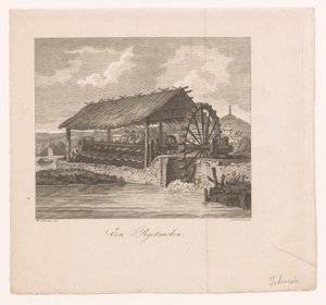 Reismühle durch ein Wasserrad angetrieben von Daniël Veelwaard (I)
