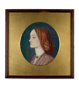 Porträt von Elizabeth Siddal nach links blickend