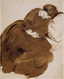 Porträt von Jane Morris, schlafend auf einem Sofa von Dante Gabriel Rossetti