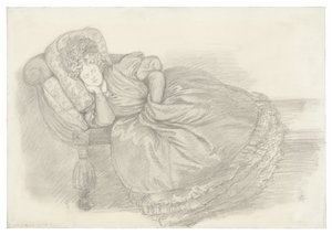 Studie von Fanny Cornforth, schlafend auf einer Chaiselongue