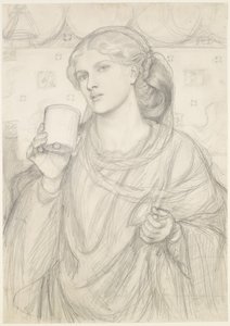 Der Liebesbecher - Kompositionsstudie von Dante Gabriel Rossetti