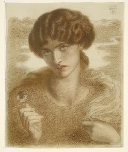 Wasserweide - Studie eines weiblichen Kopfes und Schultern von Dante Gabriel Rossetti