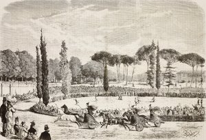 Wagenrennen in der Villa Borghese, Rom, Italien von Dante Paolocci