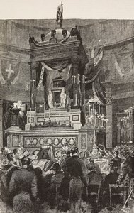 Italienische Politiker und Offiziere bei der Beerdigungszeremonie von Viktor Emanuel II (1820-1878), König von Italien, Rom, Italien von Dante Paolocci
