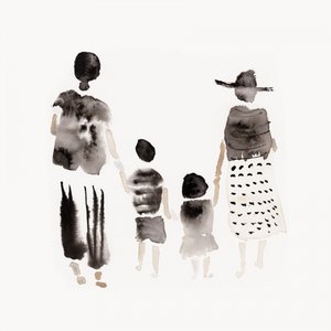 Abstrakter Familienausflug