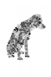 Florale Hundesilhouette