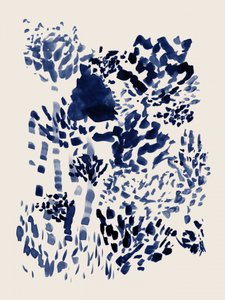 Flüssige blaue Pinselarbeit von Danushka Abeygoda