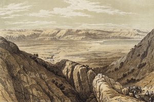 Abstieg ins Jordantal (Farblithografie)