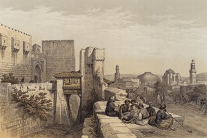 Eingang zur Zitadelle von Jerusalem (Farblithografie)