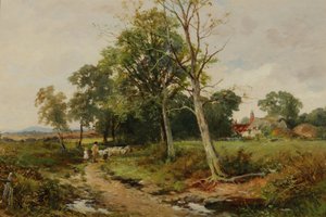 Eine Szene in einer Worcestershire-Gasse, ca. 1904 von David Bates
