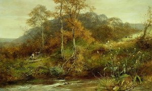 Herbstliche Flusslandschaft, Der Bach