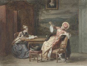 Zwei junge Frauen an einem Tisch