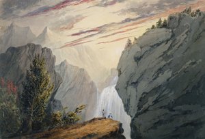 Am Wasserfall, ca. 1850 von David Claypoole Johnston