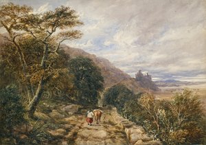 Landweg zum Harlech Castle, 1842
