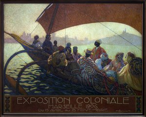 Kolonialausstellung von Marseille 1906. Gemälde von David Dellepiane (1866-1932), Plakatmodell, Öl auf Leinwand