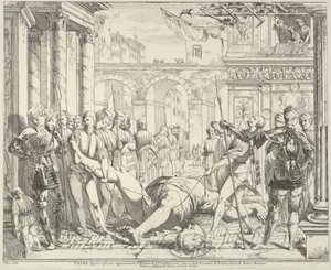Das Martyrium des Heiligen Christophorus, aus Die Geschichte der Heiligen Jakobus und Christophorus, 1776 von David Giovanni