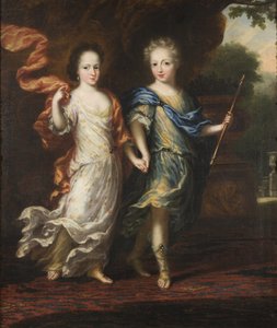 Karl XII, 1682-1718, König von Schweden, Pfalzgraf von Zweibrücken und Hedvig Sofia, 1681-1708, Prinzessin von Schweden, Herzogin von Holstein-Gottorp von David Klöcker Ehrenstrahl